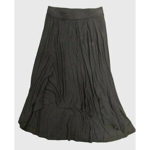 Stem Women Knit Hi Lo Solid Black Knit Skirt XS